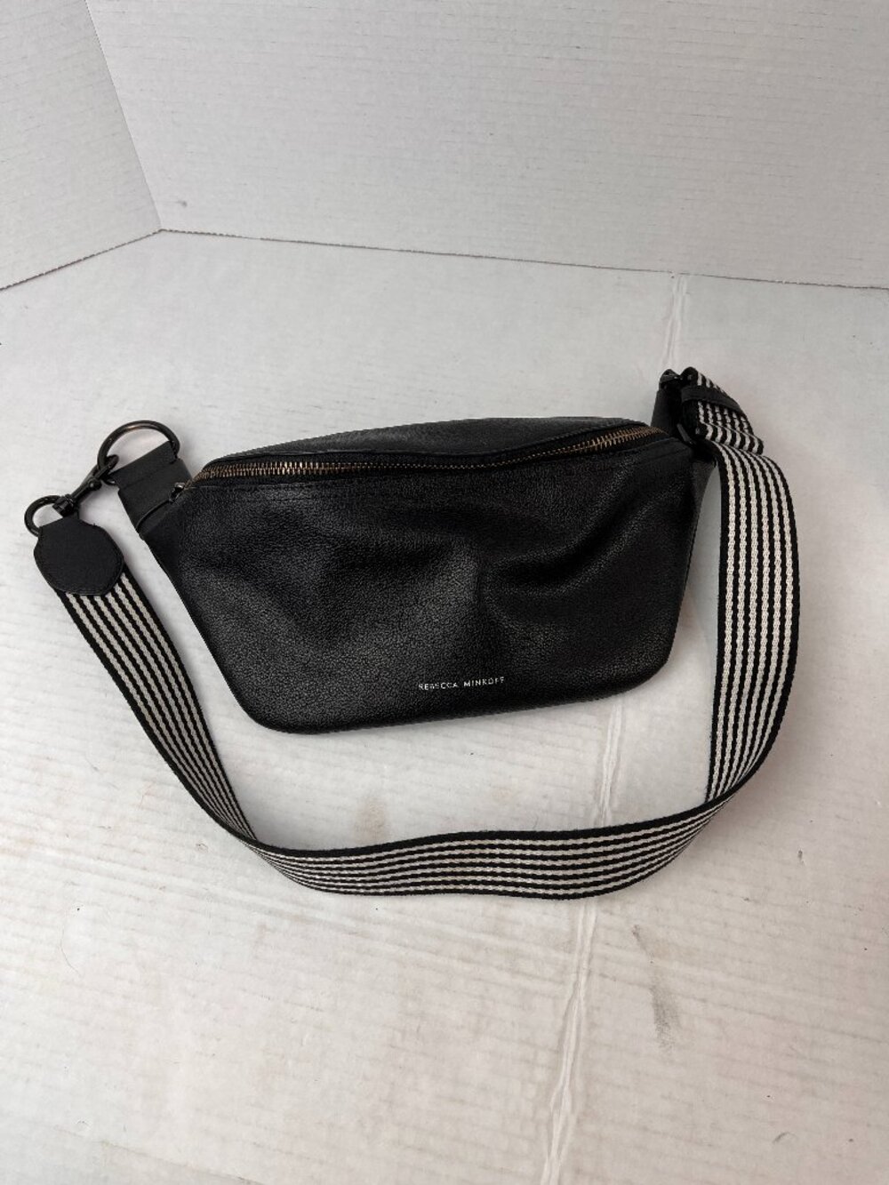 Women's black leather Rebecca Minkoff Crossbody bag w/black hardware